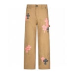 Chrome Hearts Khaki Pink Cross Patch Carpenter Pants