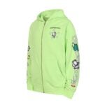 Chrome Hearts Neon Green Chain Graphic Zip-Up Hoodie