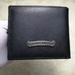 Chrome Hearts Black Leather Logo Plaque Bifold Wallet