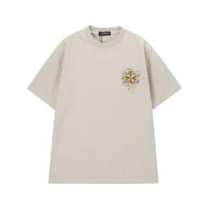 Chrome Hearts Beige Yellow Cross Graphic T-Shirt