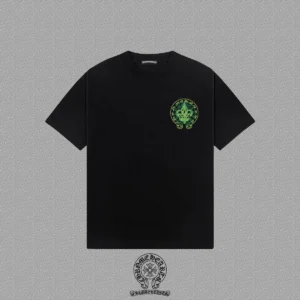 Chrome Hearts Black Green Fleur-De-Lis Graphic T-Shirt
