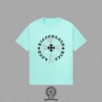 Chrome Hearts Mint Green Gothic Cross T-Shirt