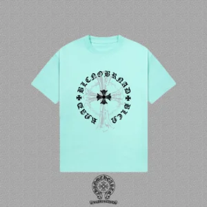 Chrome Hearts Mint Green Gothic Cross T-Shirt