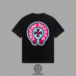 Chrome Hearts Black Pink Horseshoe Cross Graphic T-Shirt