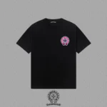 Chrome Hearts Black Pink Horseshoe Cross Graphic T-Shirt