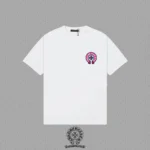 Chrome Hearts White Pink Horseshoe Cross Graphic T-Shirt