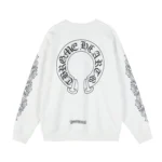 Chrome Hearts White Horseshoe Crewneck Sweatshirt