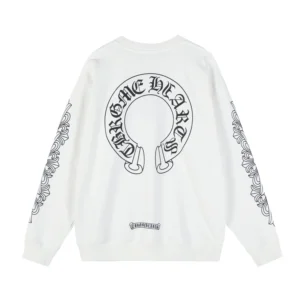 Chrome Hearts White Horseshoe Crewneck Sweatshirt