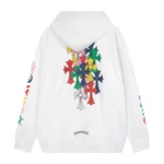 Chrome Hearts White Multi Color Cross Hoodie