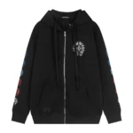 Chrome Hearts Black Multi Color Horseshoe Zip Up Hoodie