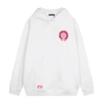 Chrome Hearts White Pink Horseshoe Logo Hoodie