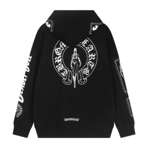 Chrome Hearts Black Beautiful Girl Horseshoe Pullover Hoodie