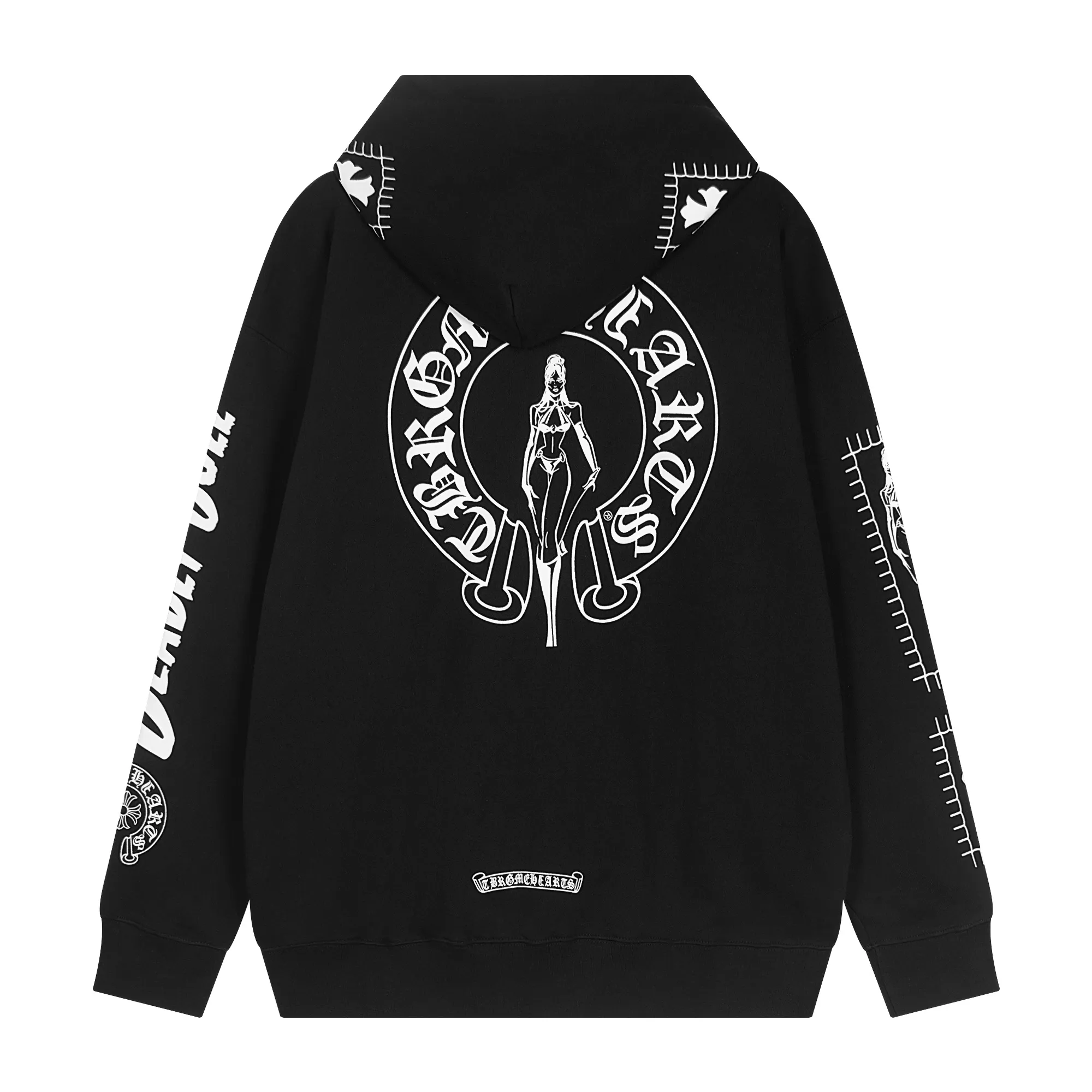 Chrome Hearts Black Beautiful Girl Horseshoe Pullover Hoodie Chrome Hearts Black Beautiful Girl Horseshoe Pullover Hoodie