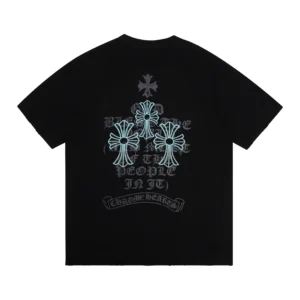 Chrome Hearts Black Gothic Cross Script T-Shirt