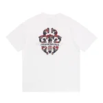 Chrome Hearts White Red Plaid Cross Graphic T-Shirt