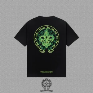 Chrome Hearts Black Green Fleur-De-Lis Graphic T-Shirt