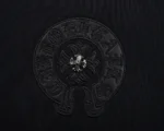 Chrome Hearts Black Tonal Horseshoe Cross Zip-Up Hoodie