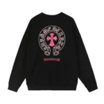 Chrome Hearts Black Pink Horseshoe Cross Crewneck Sweatshirt