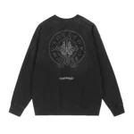 Chrome Hearts Black Gothic Cross Cemetery Crewneck Sweatshirt