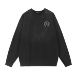 Chrome Hearts Black Gothic Cross Cemetery Crewneck Sweatshirt