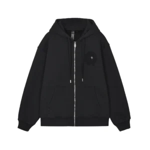 Chrome Hearts Black Tonal Cross Zip-Up Hoodie
