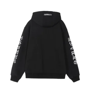 Chrome Hearts Black White Logo Sleeve Zip-Up Hoodie