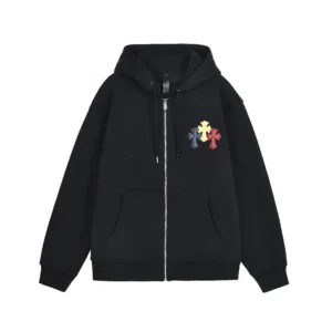 Chrome Hearts Black Multicolor Cross Patch Zip-Up Hoodie