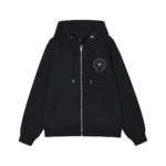 Chrome Hearts Black Tonal Horseshoe Cross Zip-Up Hoodie
