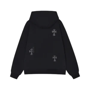 Chrome Hearts Black Triple Cross Zip-Up Hoodie