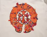 Chrome Hearts Beige Orange Graphic Zip-Up Hoodie