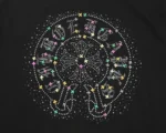 Chrome Hearts Black Multicolor Rhinestone Zip Up Hoodie