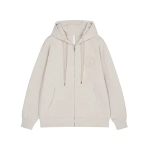 Chrome Hearts Ivory Pearl Cross Zip-Up Hoodie