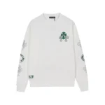 Chrome Hearts White Green Cross Floral Crewneck Sweatshirt