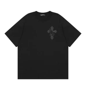 Chrome Hearts Black Praying Hands Cross Graphic Shirt