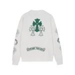 Chrome Hearts White Green Cross Floral Crewneck Sweatshirt