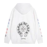 Chrome Hearts White Multi Color Horseshoe Zip Up Hoodie