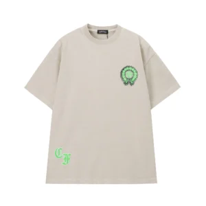 Chrome Hearts Beige Green Cross Graphic T-Shirt