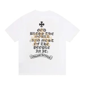 Chrome Hearts White Gothic Cross Script T-Shirt