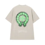 Chrome Hearts Beige Green Cross Graphic T-Shirt