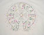 Chrome Hearts Ivory Rhinestone Cross Zip-Up Hoodie