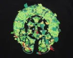 Chrome Hearts Black Green Floral Horseshoe Zip-Up Hoodie