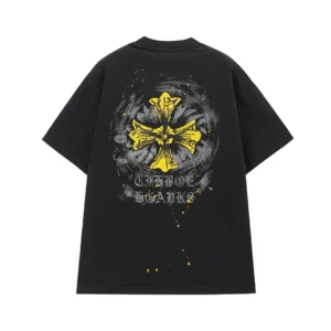 Chrome Hearts Black Yellow Cross Graphic T-Shirt