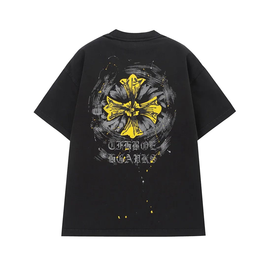 Chrome Hearts Black Yellow Cross Graphic T-Shirt Chrome Hearts Black Yellow Cross Graphic T-Shirt