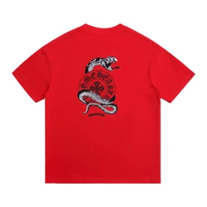 Chrome Hearts Red Black Snake Horseshoe Graphic T-Shirt