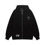 Chrome Hearts Tonal Floral Cross Zip-Up Hoodie