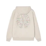 Chrome Hearts Ivory Rhinestone Cross Zip-Up Hoodie