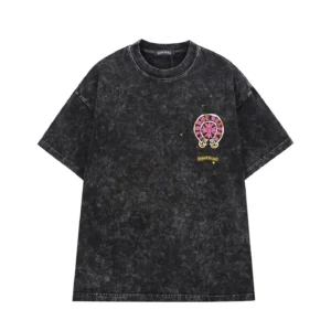 Chrome Hearts Black Pink Horseshoe Graphic Shirt