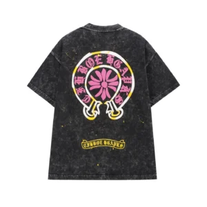 Chrome Hearts Black Pink Horseshoe Graphic Shirt