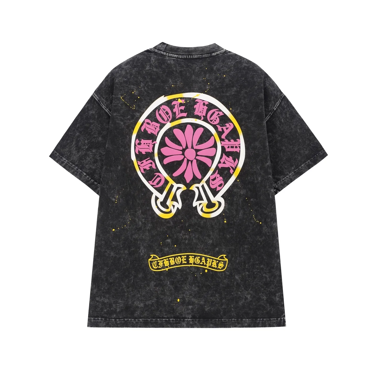 Chrome Hearts Black Pink Horseshoe Graphic Shirt Chrome Hearts Black Pink Horseshoe Graphic Shirt