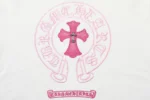 Chrome Hearts White Pink Horseshoe Cross Crewneck Sweatshirt